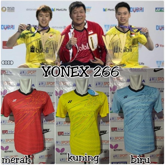 BAJU BADMINTON YONEX 266 BAJU YONEX TIMNAS INDONESIA EXC KEVIN GIDEON
