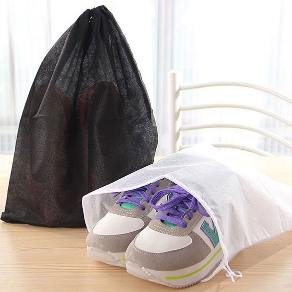 Tas Sepatu Bahan Spunbond Model Serut Travell Travelling Bag Cover Shoes