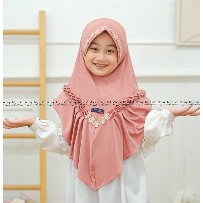 jilbab anak MELISA / hijab instan melisa renda 4-7thn