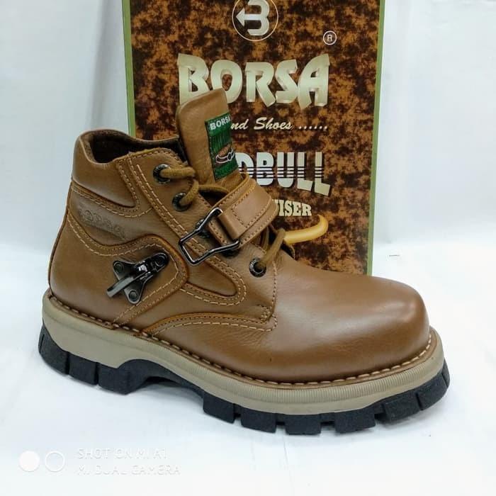 Sepatu boots borsa 11486 tan original