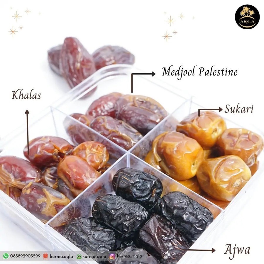 PAKET KURMA / PAKET EMPAT SEKAT KURMA / SUKARI KHALAS MEDJOOL AJWA ASLI