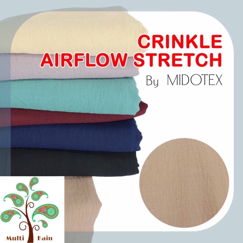 Multi Kain crinkle CEY air flow stretch MIDOTEX airflow crinkel cringkel kringle eceran