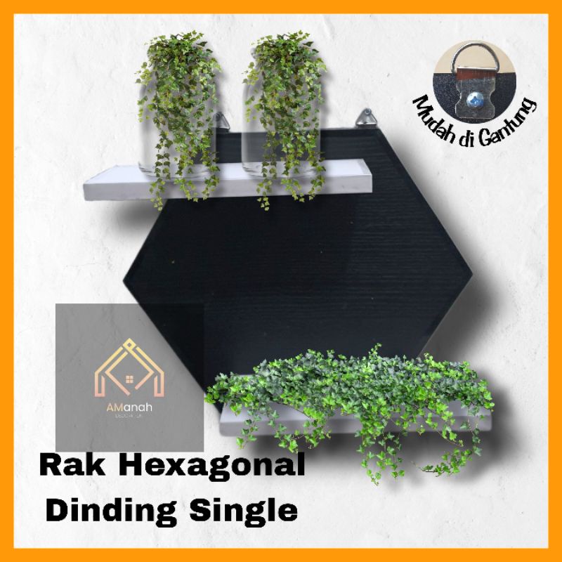 [COD] RAK DINDING HEXAGONAL - RAK DINDING MINIMALIS - RAK GANTUNG TEMBOK