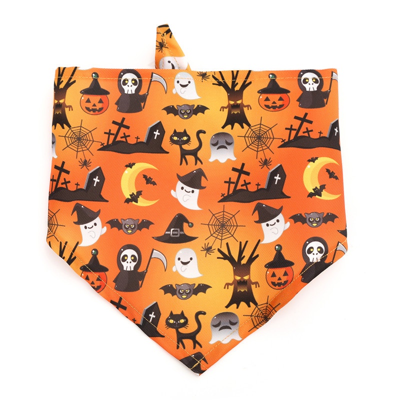 Bandana / Syal / Bib Anjing / Kucing Kecil Motif Halloween