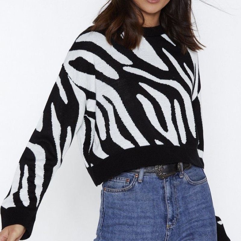 Tq88indonesia Fashion Sweater Rajut Wanita Terbaru / RAJUT ZEBRA TWISTER / Switer Rajut Tebal / Baju Rajut Kekinian / Baju Rajut Cewek / Atasan Wanita