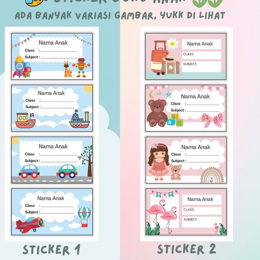 

[QeY ㊙] Sticker Nama Buku Pelajaran Custom Nama Anak Cowok Cewek | Label Name Boy Girl //Stock terkini