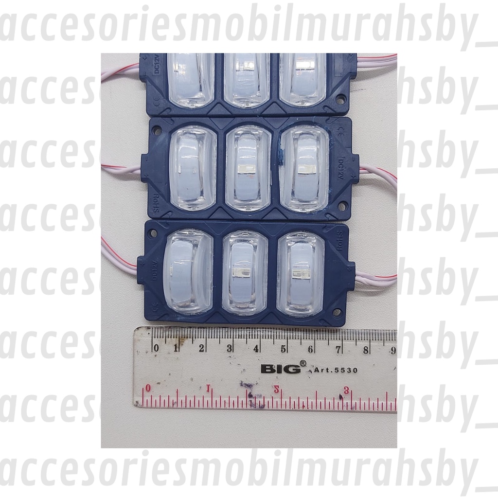 Lampu Led Modul 3 Mata cembung 12Volt Dan 24Volt Waterproof harga untuk 5 pcs