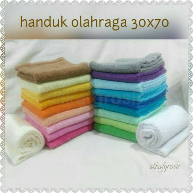 Handuk Olahraga | Muka 30x70cm katun CARDED Halus Lembut Nyerap (Anjoly HD1674)