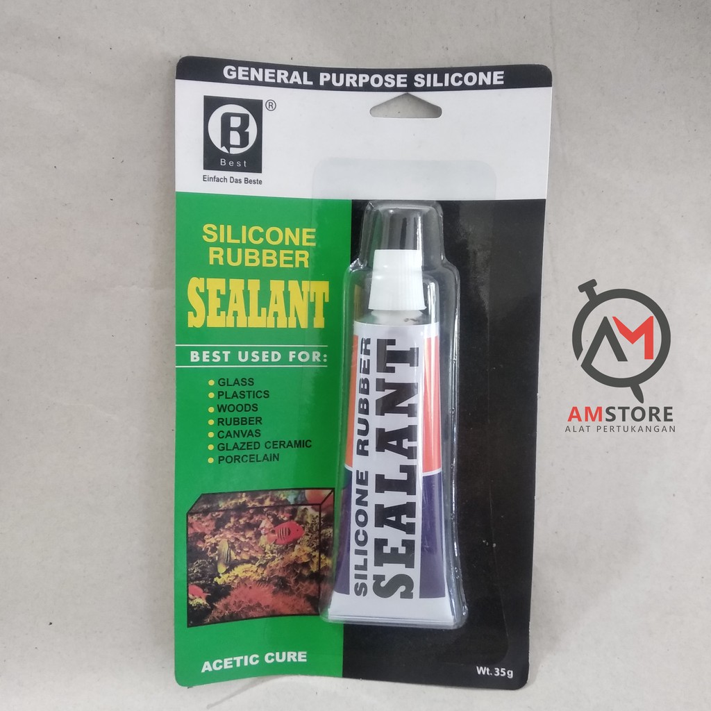 

Lem Silikon / Lem Kaca / Lem Akuarium Silicone Sealant Best 35 gr