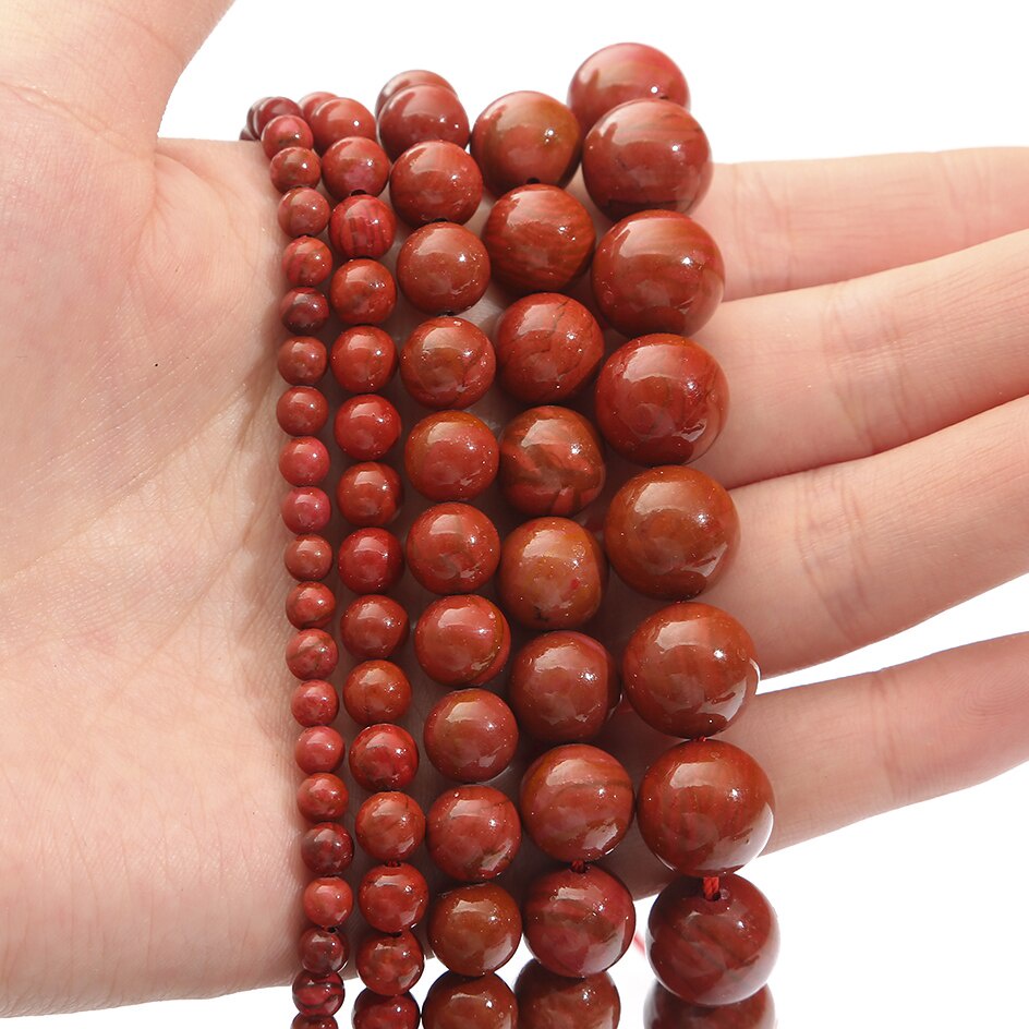 32-89 Pcs Synthetize South Red Agate Dicelup Longgar Bulat Manik-manik Batu untuk Membuat Perhiasan DIY Gelang Kalung Aksesoris