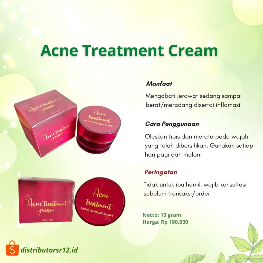 ACNE TREATMENT CREAM / KRIM JERAWAT SEDANG SAMPAI BERAT YANG DISERTAI RADANG INFLAMASI