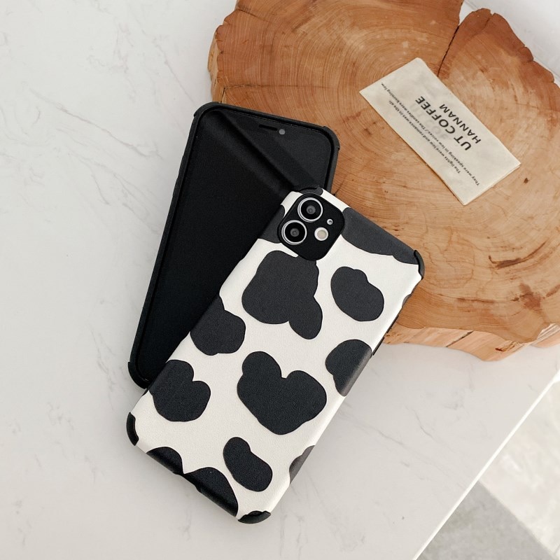 Soft leather phone case for iPhone 6 6s 7 8 Plus iPhone 11 12 Pro Max XR X XS MAX SE 2020 12 Mini Fashion Zebra Cow Pattern Silicon Full Cover