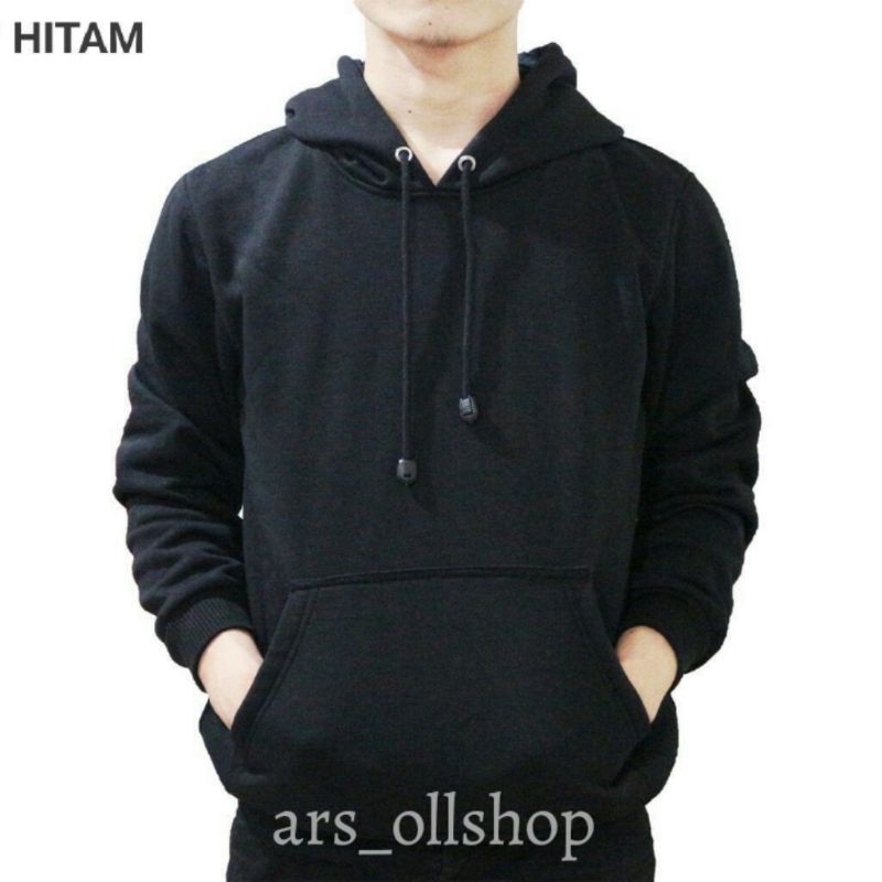 hoodie pria/wanita bahan katun flecee adem/jaket polos pria/wanita.