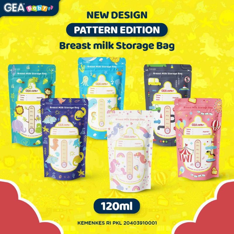 [TERBARU] KANTONG ASI GEA BABY PLASTIK ASIP BREASTMILK STORAGE BAG 120mL PLASTIK ASI