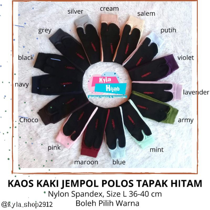Kaos Kaki Jempol Polos Tapak Hitam