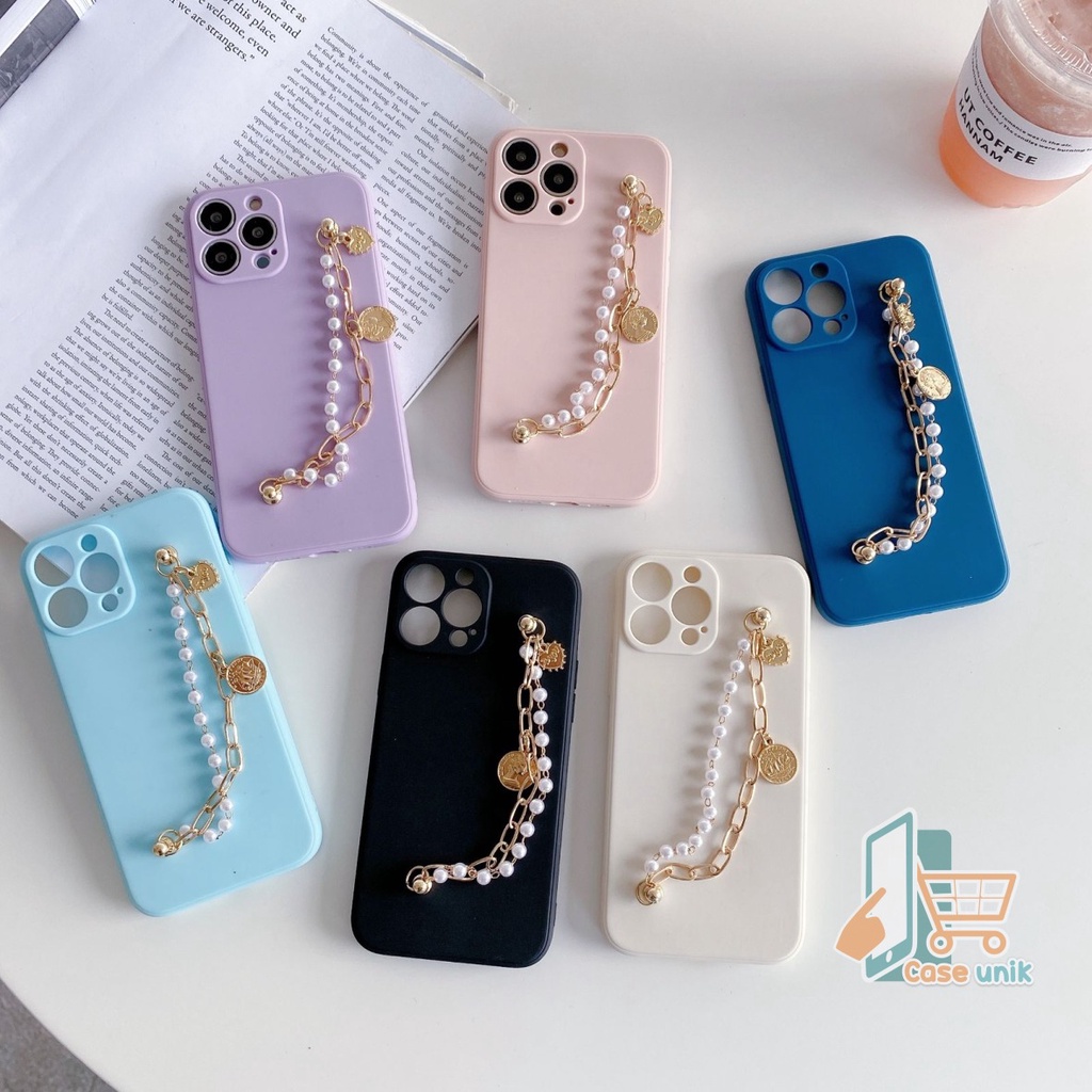 SOFTCASE MACARON RANTAI MUTIARA CHAIN GRIP INFINIX NOTE 8 10 11 PRO ZERO X NEO CS4099