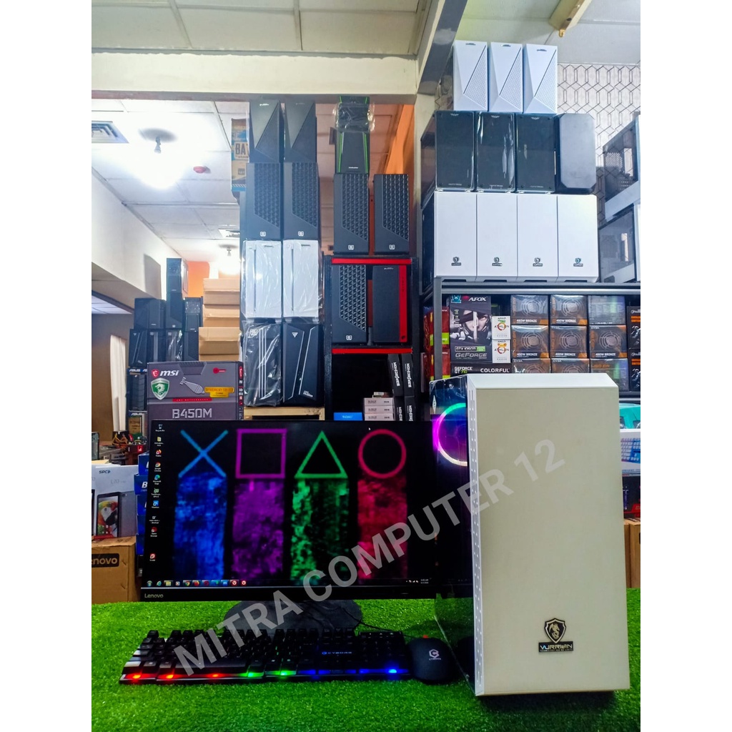 PAKET PC GAMING CORE I7 RAM 8 HDD 500/SSD MONITOR 129 INCH SIAP PAKAI