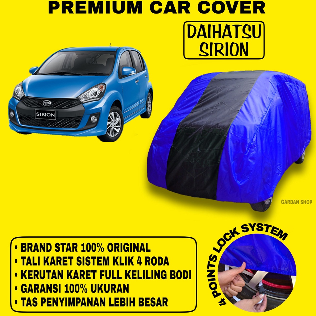 Body Cover DAIHATSU SIRION BIRU HITAM Penutup Bodi Mobil Daihatsu Sirion Waterproof PREMIUM