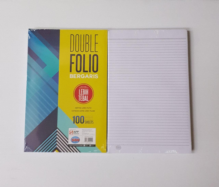 

KERTAS DOUBLE FOLIO GARIS SIDU ISI 100 LEMBAR | ATK