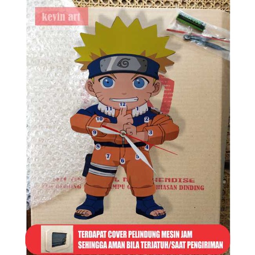 JAM DINDING KAYU KARAKTER NARUTO TERBARU MURAH PAJANGAN DINDING HIASAN DINDING CUSTOM UNIK