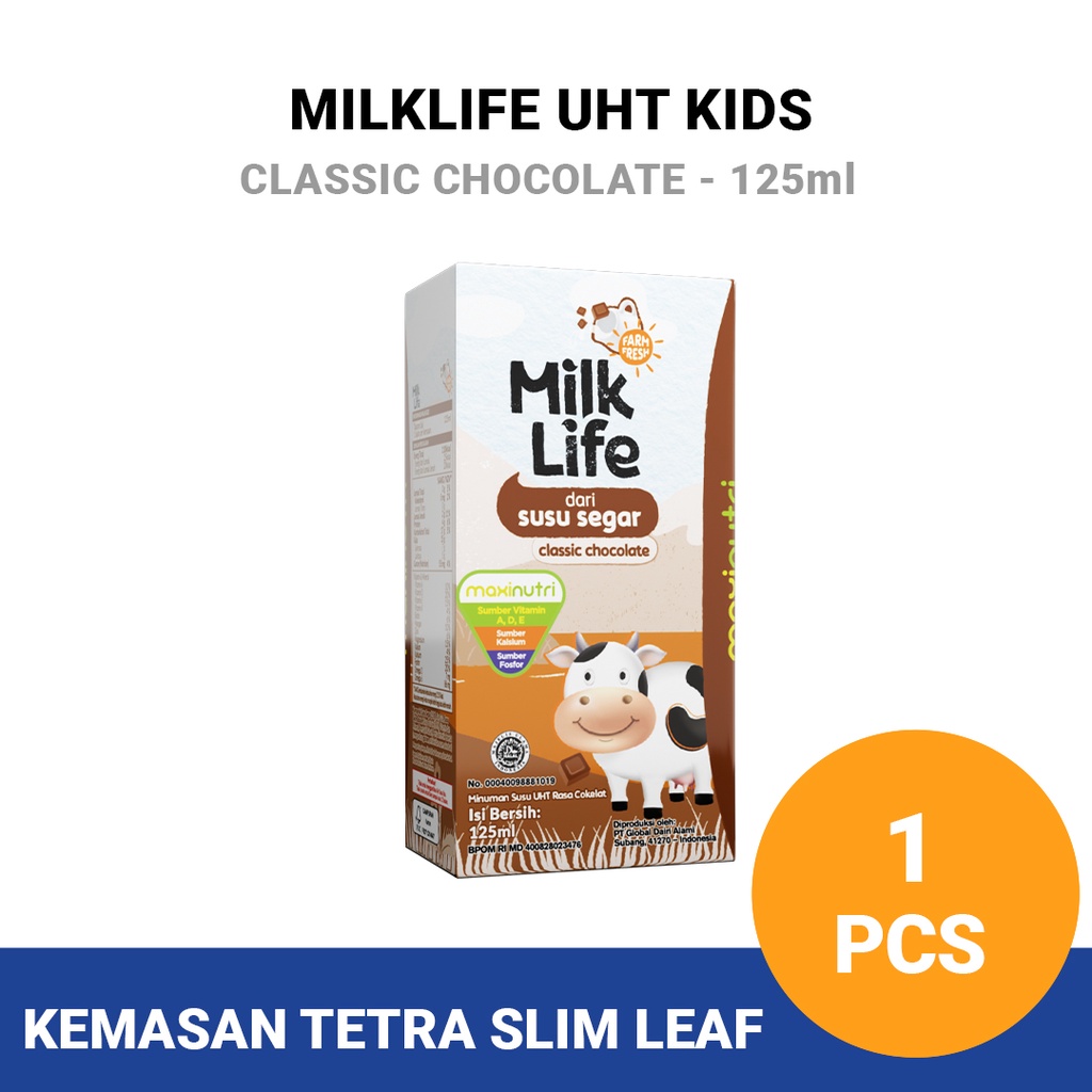 

MilkLife Classic Cokelat - UHT Kids [1 pcs/Tetra Slim Leaf 125 ml]