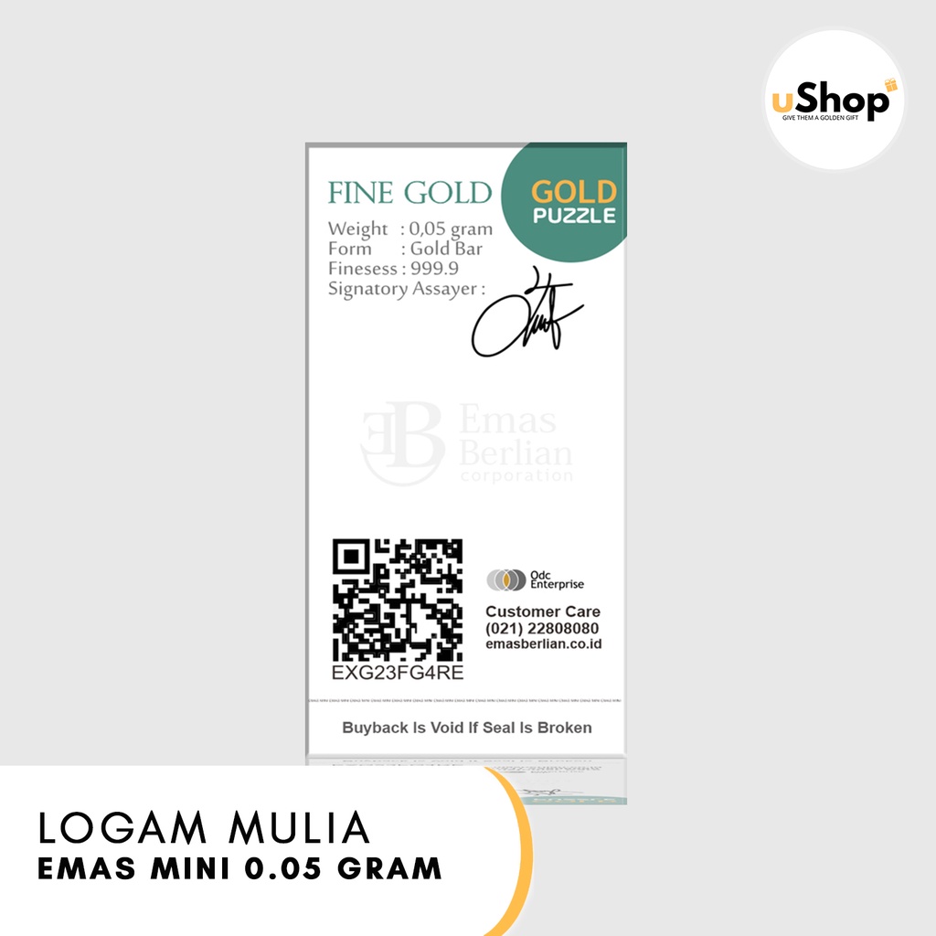 Emas Mini Logam Mulia 0.05 gram MiniGold