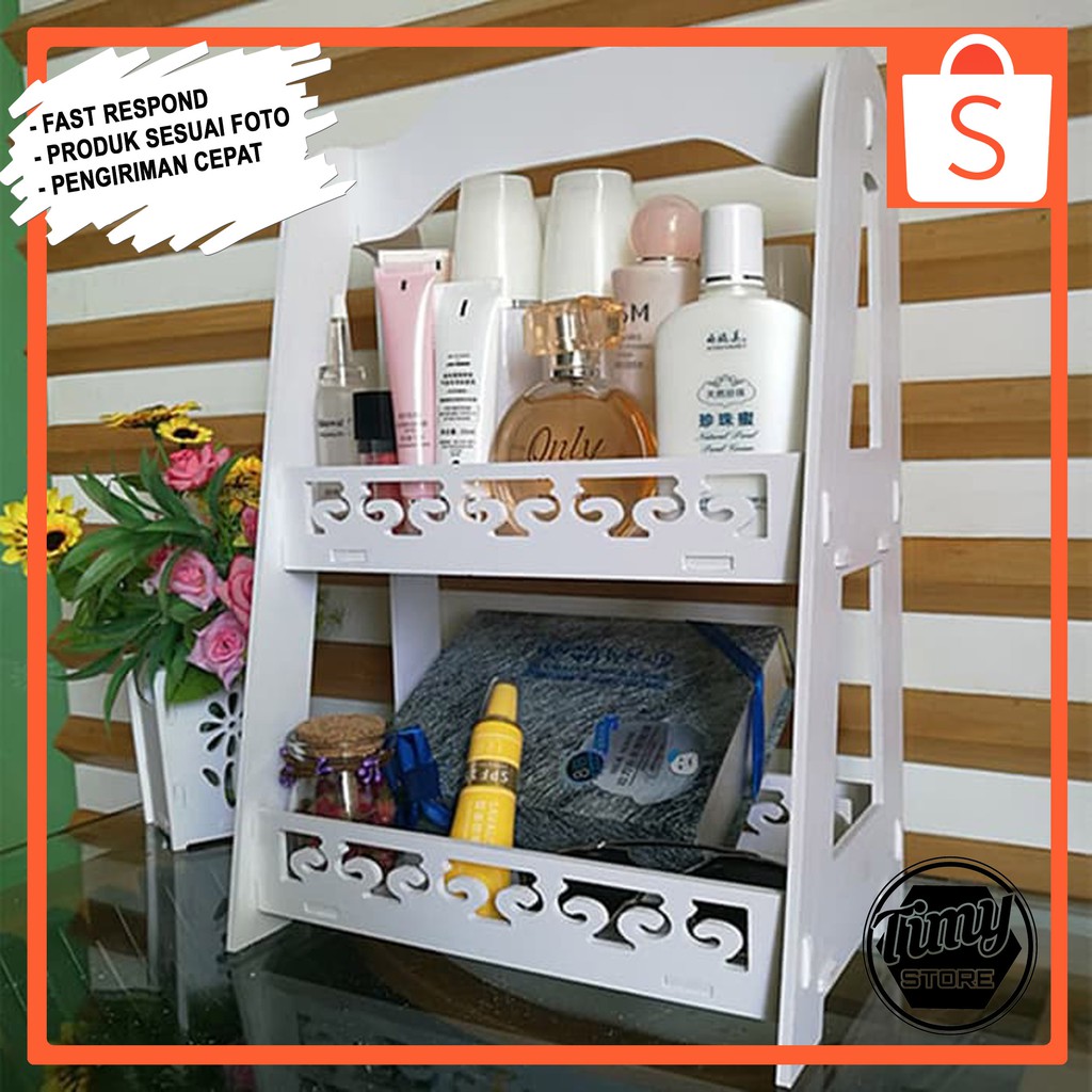 Rak Serbaguna / Rak Meja / Rak Kosmetik / Tempat Make Up / Keranjang Make Up / Rak Susun