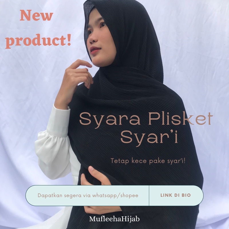 Pashmina Plisket Syari Jumbo by MufleehaHijab|exclusive packaging