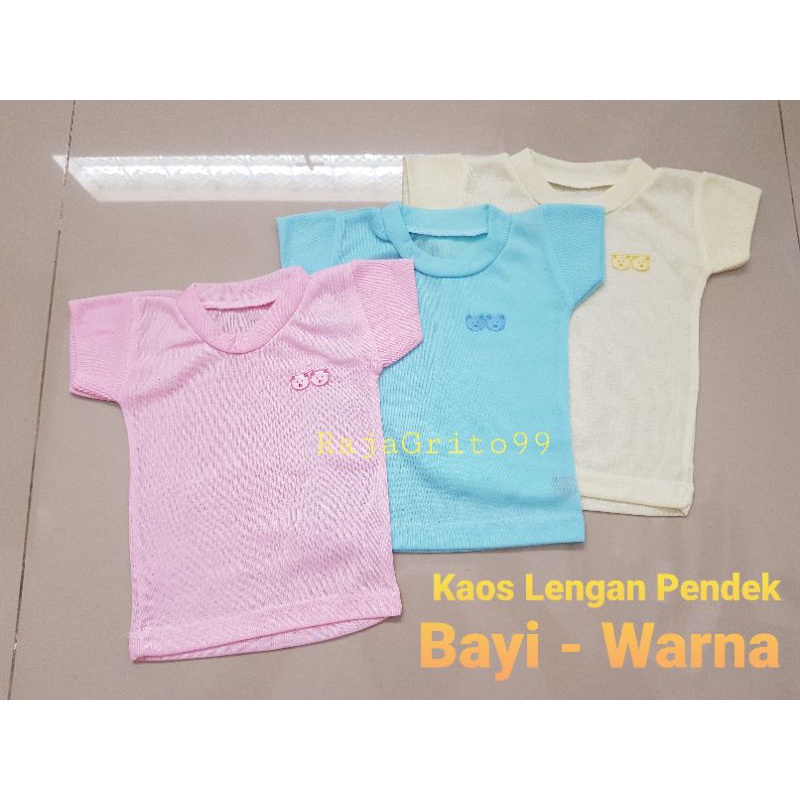 Kaos Lengan Pendek Bayi / Kaos Bayi Warna Aplikasi - Baju atasan bayi