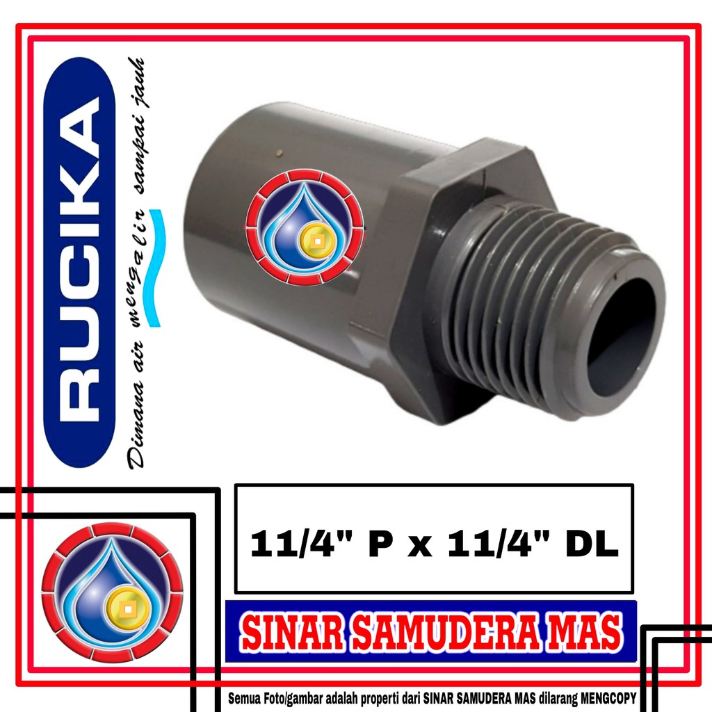 SOCK DRAT LUAR 11/4 in x 11/4 in Rucika - SOCK PVC - SOCK PIPA - SOK PVC