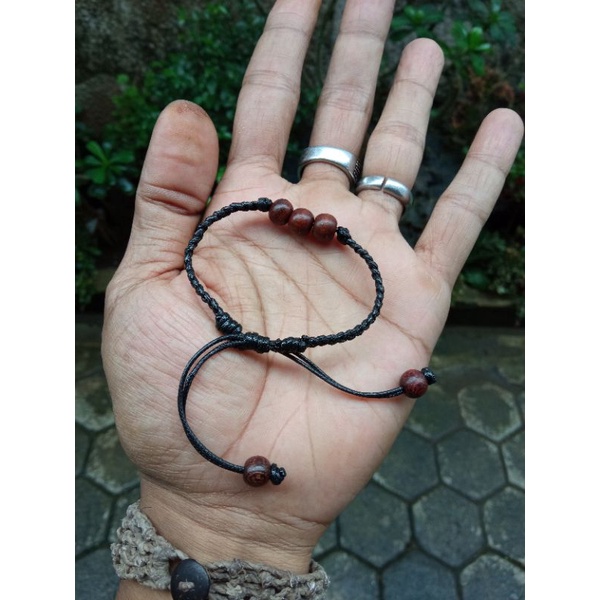 Gelang kayu stigi original tali kepang waterproof | gelang setigi | santigi | kastigi | gelang vinta
