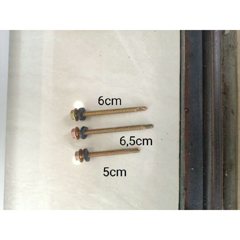 skrup roofing baut baja ringan skrup roofing 5cm -6cm -6.5cm /100pcs