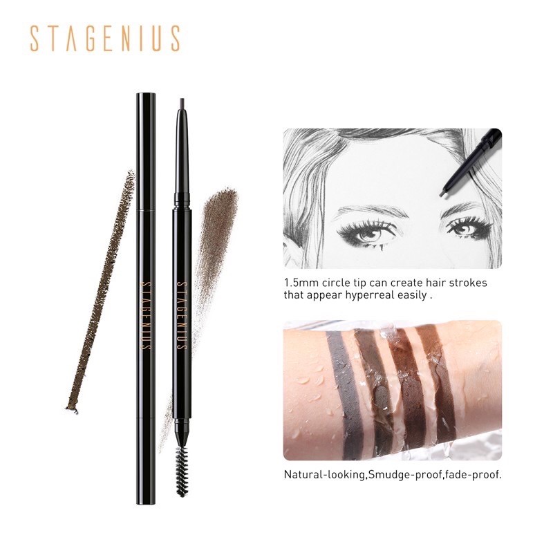 Stagenius SG16 Pensil Alis Kepala Bulat Anti Air Tahan Lama
