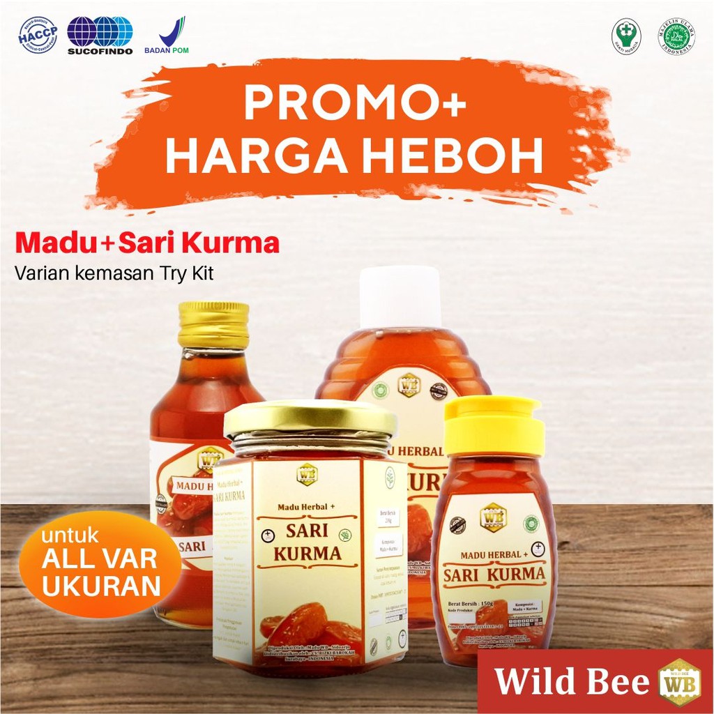 

Madu Kurma/Madu Herbal-kemasan kecil-Garansi Murni & Asli 100%-Wild Bee