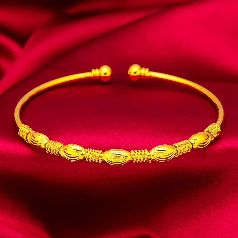 Goldkingdom Perhiasan Fashion Emas Asli Kadar 375 Bangkok Aksesoris Ready Stock Semangka Manik Benang Manik Wanita Adjustable Gelang Gaya Sederhana