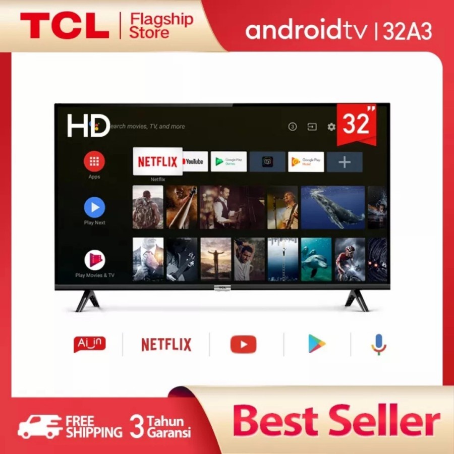 LED TV TCL 32 INCH 32A3 DIGITAL ANDROID SMART TV TCL