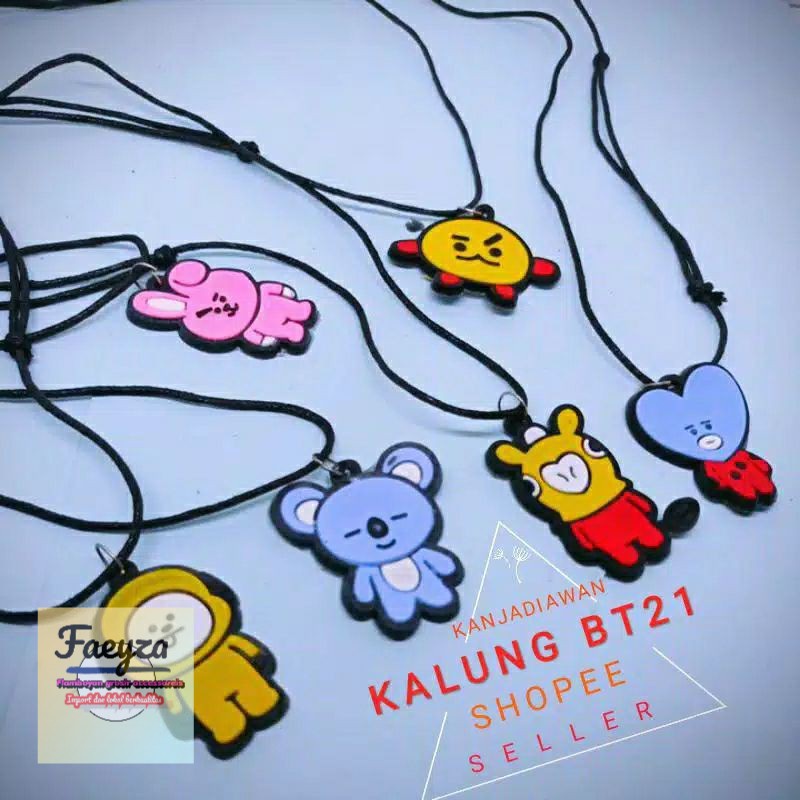 isi 12 pcs kalung bts bt21 tali grosir