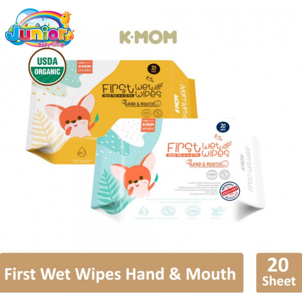 K-MOM First Hand&amp;Mouth Baby Wipes 20pcs