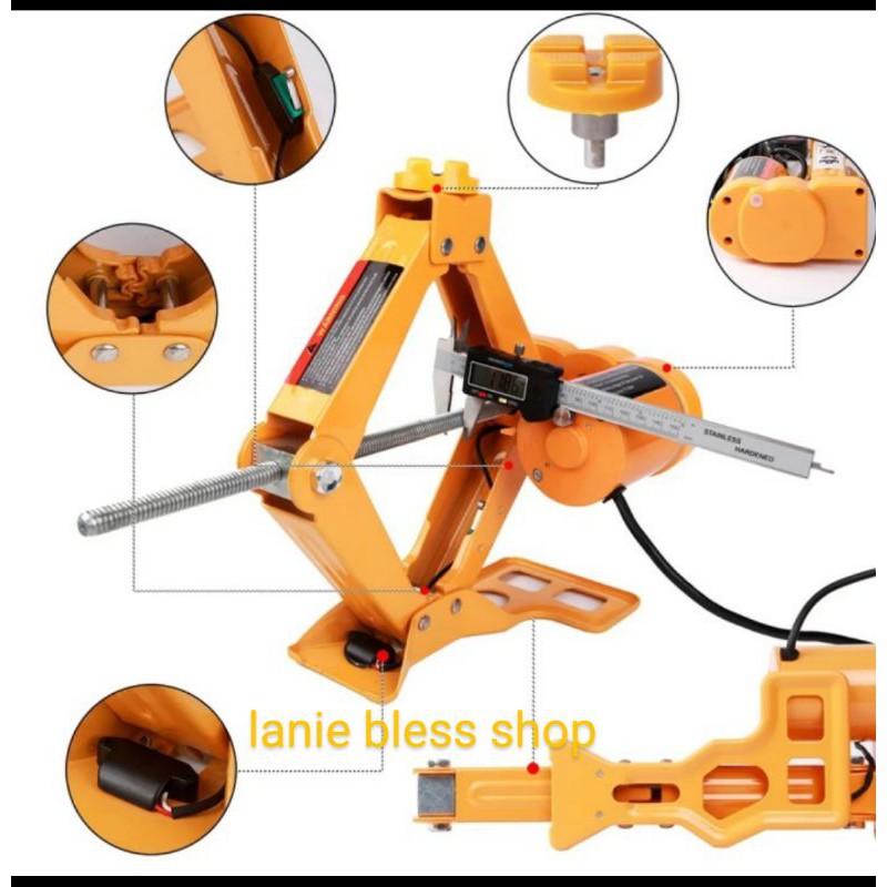 dongrak mobil jembatan hidrolik elektrik set plus obeng elektrik ban