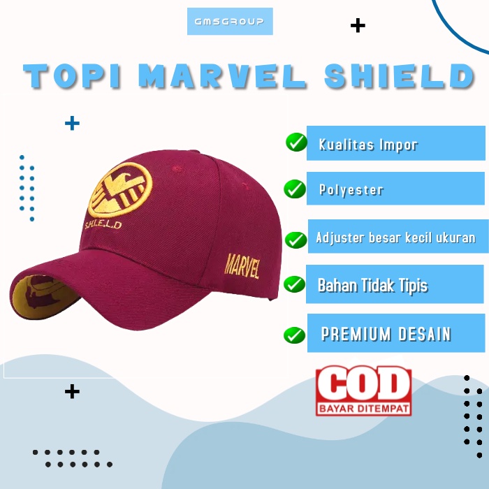 Topi Import SHIELD  Baseball Topi Golf Topi Pria Trendy