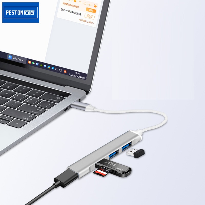 4 in 1 Hub Splitter 4 Port USB 3.0 5Gbps Tipe-C Untuk Multiport USB