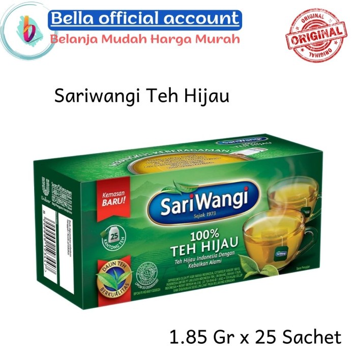 

SARIWANGI Teh Hijau Teh Celup 1.85g x 25 's ( kantong )