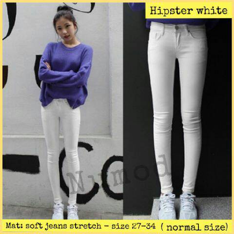 SV7 hipster white cropped jeans