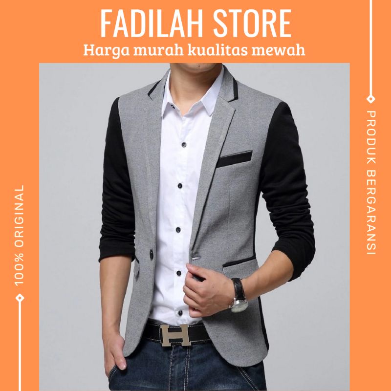 Jas Blazer Pria Slimfit Casual Hijau Sage