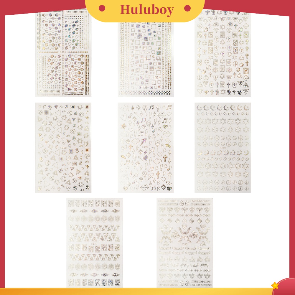Huluboy Huluboy♡ Stiker Decal Motif Geometri Simple Untuk Dekorasi Nail Art DIY