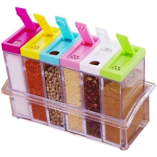 TEMPAT BUMBU SET 6 IN 1 SEASONING SIX PIEC SET wadah serba guna multi color seasoning