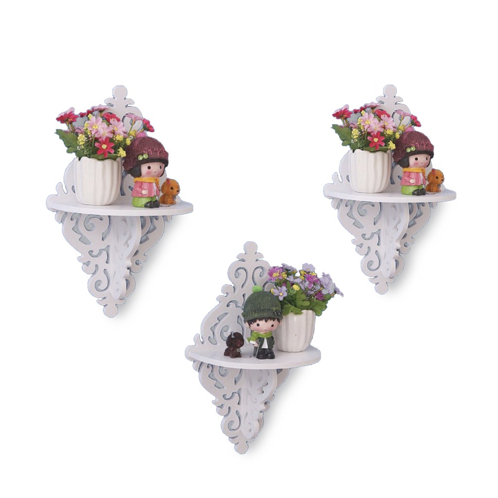 Rak Dinding Shabby Chic Ketupat 1 SET Dekorasi Dinding Ruangan