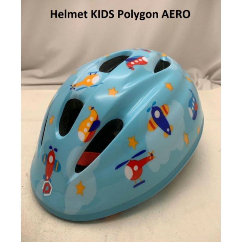 Helm Sepeda Anak Polygon Aero Helmet Kids Motif Pesawat Original