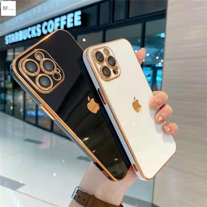 （Comes with Protective Lens Film）Casing Soft Case Electroplating Iphone 12 12pro 12promax 11 Pro Max X XR XSMAX 7plus 8plus 7 8 Full Cover