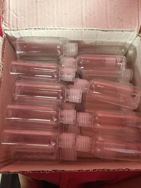 Botol Plastik Pet 60 Ml Bening Kepala Flip Top Natural Minimal 30 Pcs